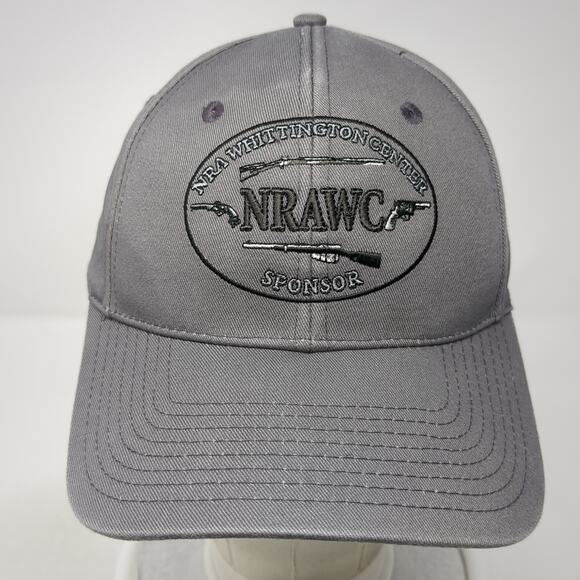 NRA Whittington Center Sponsor Strapback Baseball Cap Gray One Size Adjustable - Picture 2 of 8